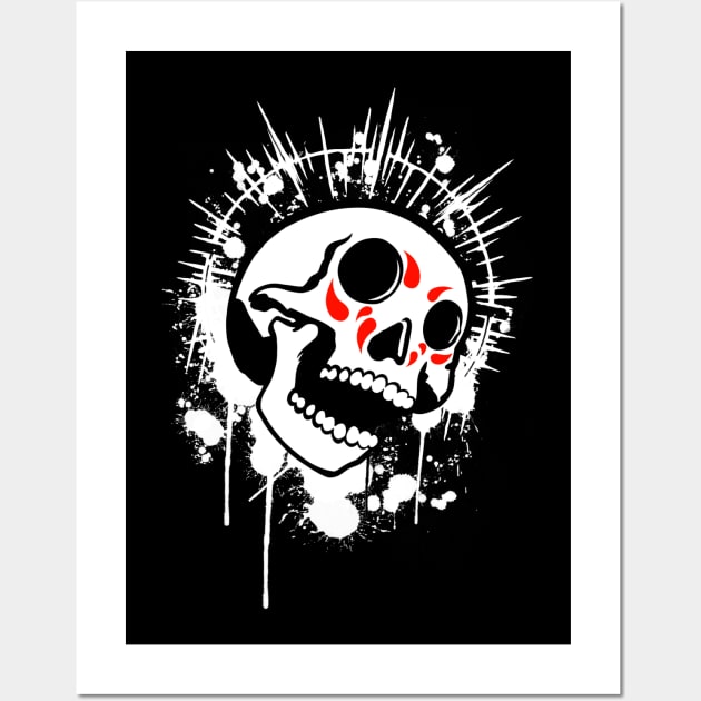 Skull paint attack Wall Art by paisdelasmaquinas